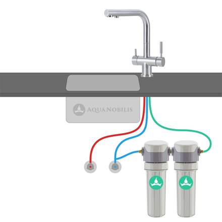 Aqua Nobilis CITO DUO Calcaire schma de raccordement avec robinet 3 voies