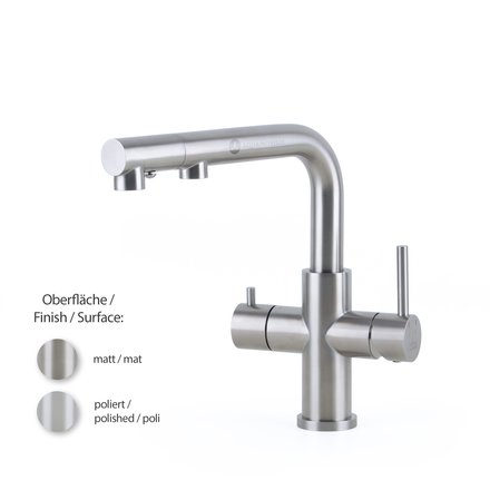 Alvito Calabro stainless steel 3 way tap with pull-out shower