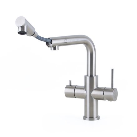 Alvito Calabro stainless steel 3 way tap with pull-out shower