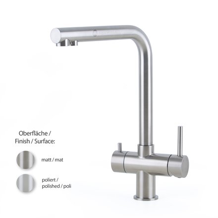 Alvito Atessa stainless steel 3 way tap, high