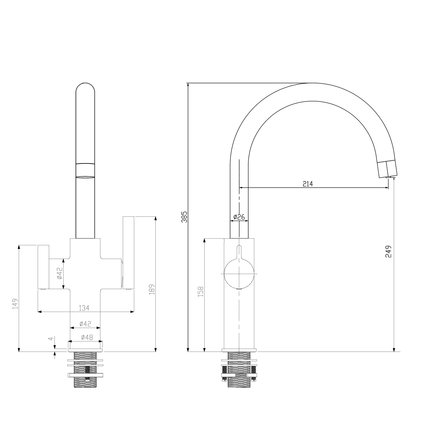 Alvito Furore Neo 3 Wege Wasserhahn