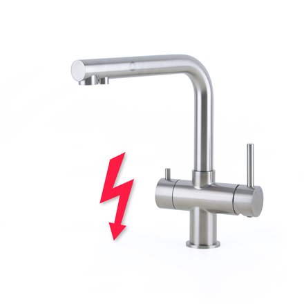 Alvito Atessa (low) stainless steel 3 way low pressure faucet, matt