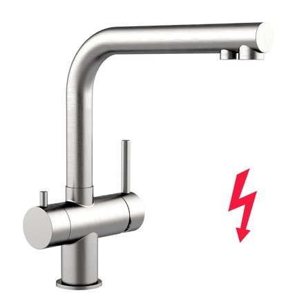 Alvito Atessa (low) stainless steel 3 way low pressure faucet, matt