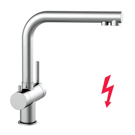 Alvito Atessa (low) stainless steel 3 way low pressure faucet, matt