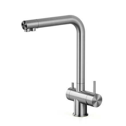 Quadrodesign Idealaqua Inox 383 AS stainless steel 3 way tap, brushed