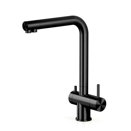 Quadrodesign Idealaqua Inox 383 ON stainless steel 3 way tap, black gold