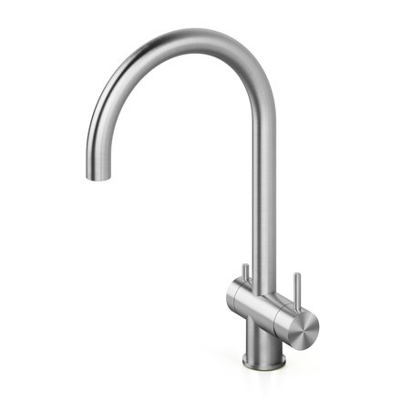 Quadrodesign Idealaqua Inox 385 AS stainless steel 3 way tap, brushed