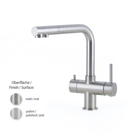 Alvito Atessa stainless steel 3 way tap, low